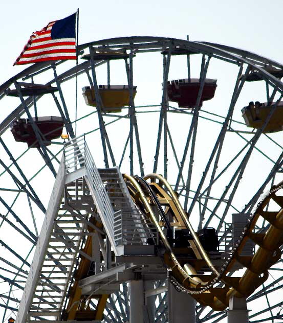 Flag at Pacific Park, Santa Monica Pier