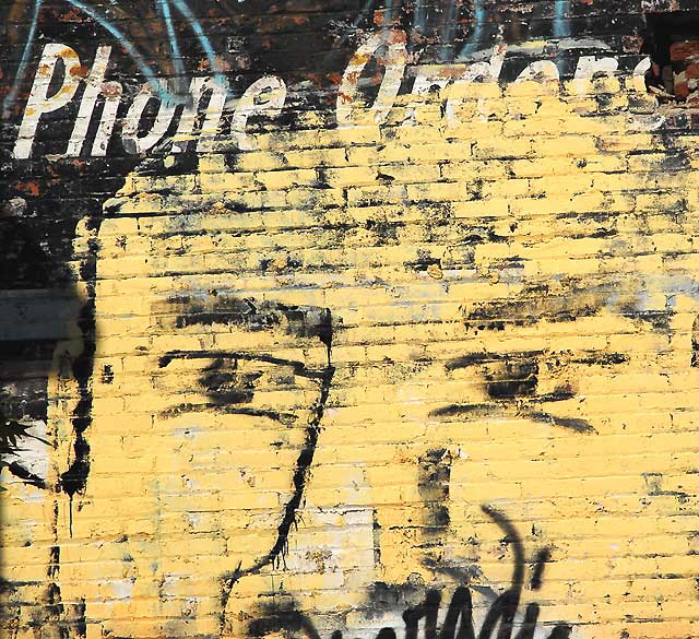 Graffiti on brick wall, Western Avenue, near Second Street 