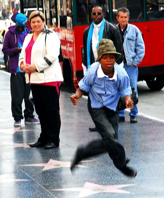 Break dancer, Hollywood Boulevard, Friday, February 12, 2010