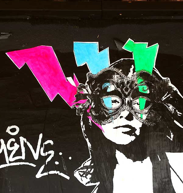 Masked Temptress - graphic on Fairfax Avenue, Los Angeles