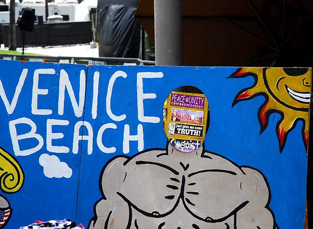 Venice Beach cut-out man 