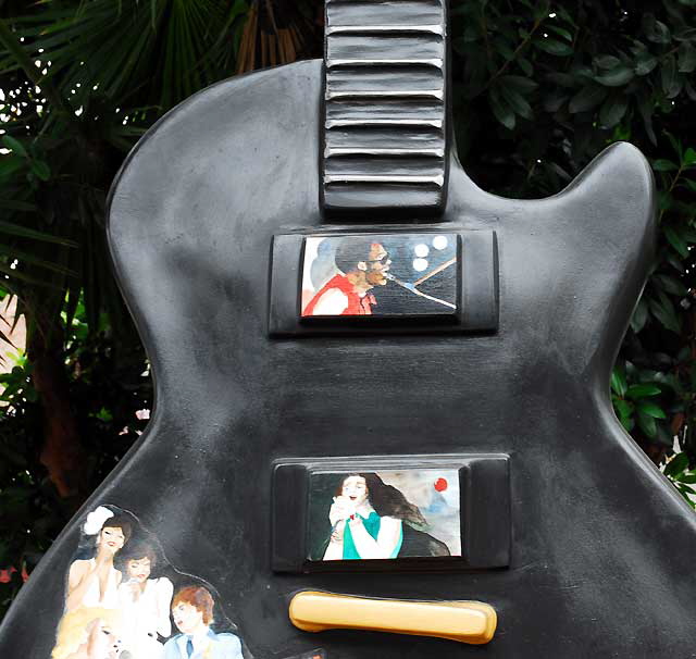 Ten-foot-tall fiberglass Gibson Les Paul "art" guitar on the Sunset Strip, West Hollywood, photographed on Tuesday, September 21, 2010 