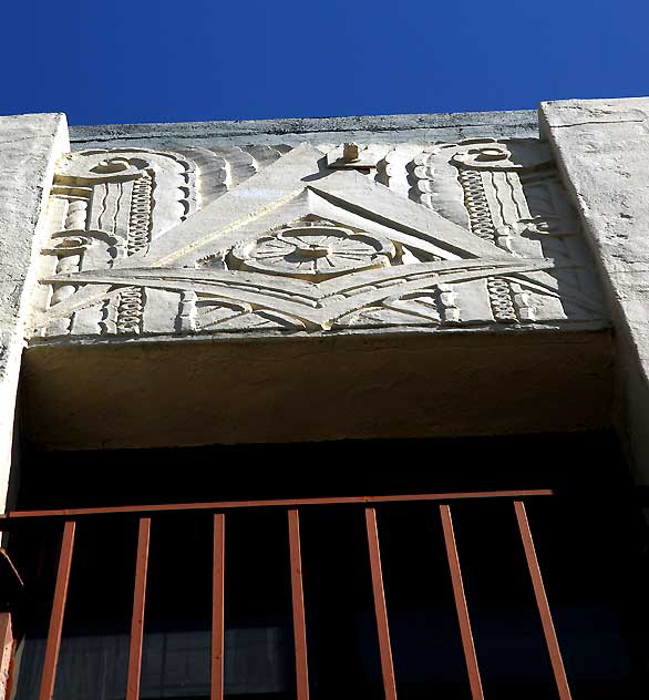 Detail of Art Deco building on Las Palmas in Hollywood