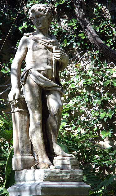 Statue of reader in the "Romantic Garden" at Greystone Mansion, Beverly Hills