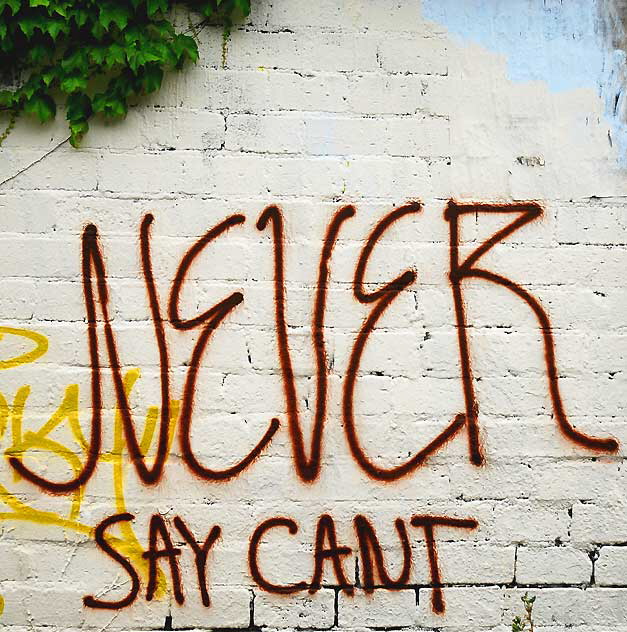 "Never Say Cant" - graffiti in alley north of Melrose Avenue