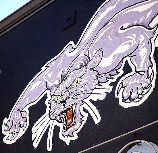 Signage at Purple Panther Tattoo on Sunset Boulevard