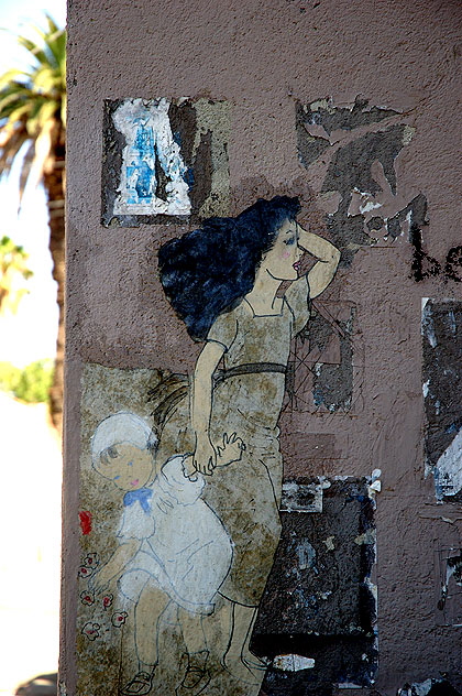 Graphic in alley at 6825 Melrose Avenue (at Orange Drive), Los Angeles