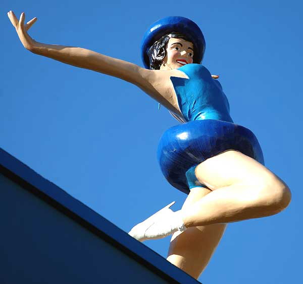 Ice Skater figure on the roof of the Culver Ice Rink, 4545 Sepulveda Boulevard, Culver City, not far from the old MGM studios