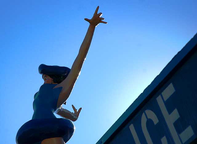 Ice Skater figure on the roof of the Culver Ice Rink, 4545 Sepulveda Boulevard, Culver City, not far from the old MGM studios