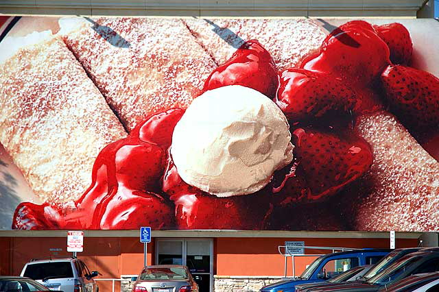 Strawberries - west wall of the iHop - South Sepulveda Boulevard at Manchester, in Westchester