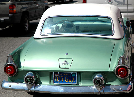 1955 Thunderbird parked on La Cienega Boulevard 